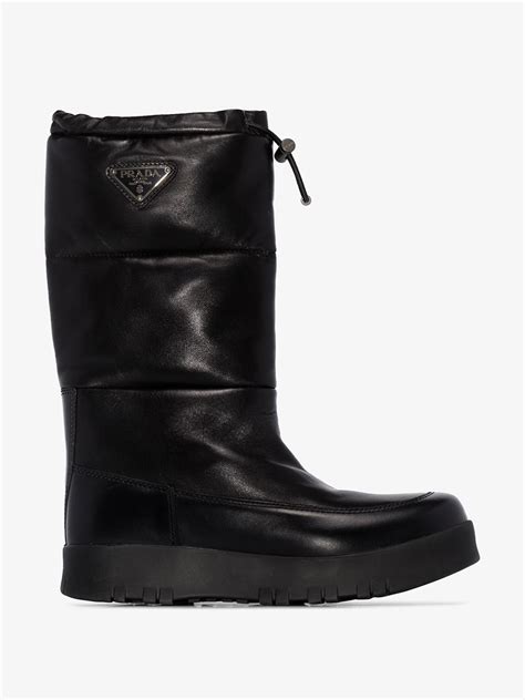 prada black leather moon boots|prada hiking boots.